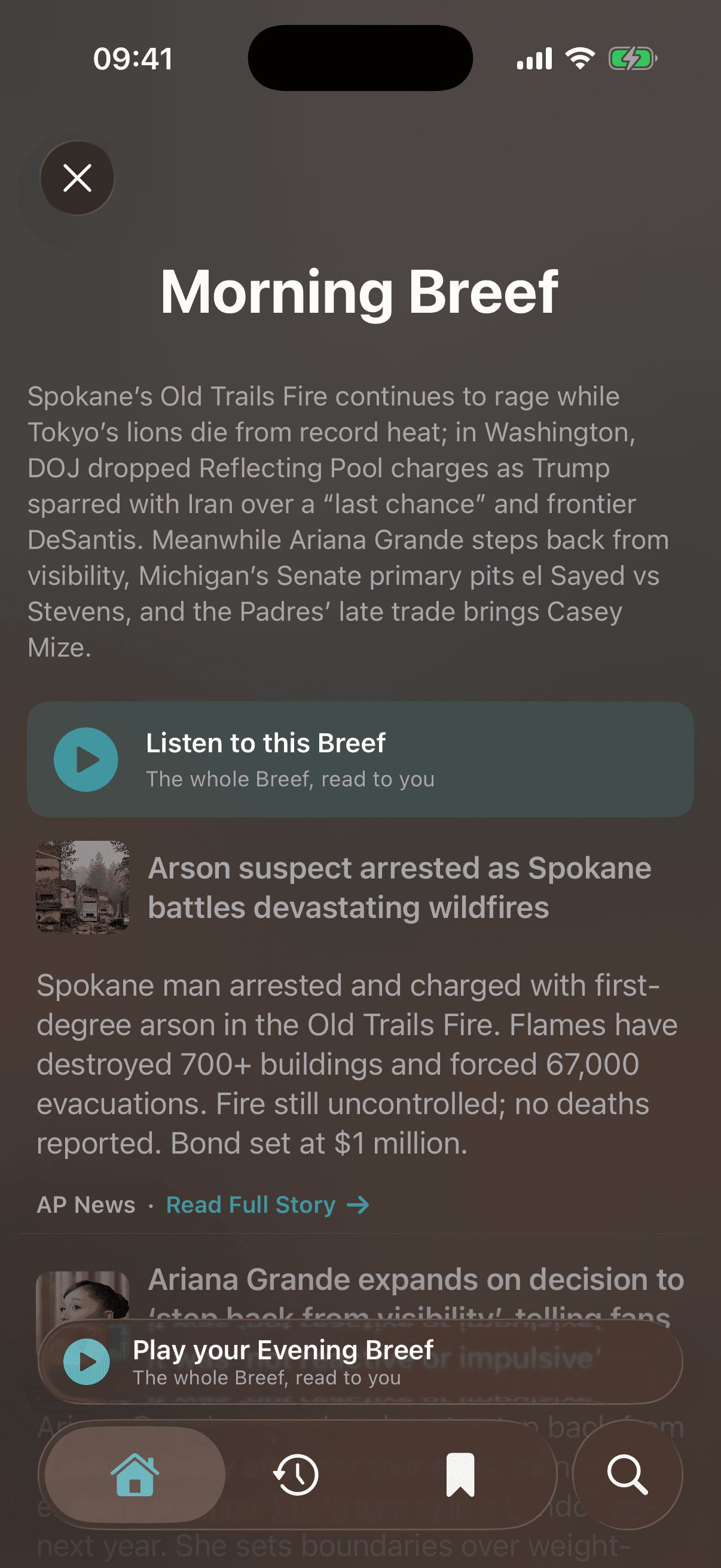 The Morning Breef in the app